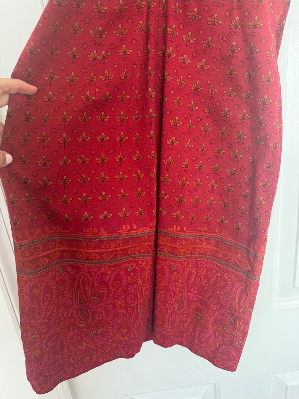 Vintage Ralph Lauren Red Spaghetti-Strap Midi Dress with removable straps - Picture 9 of 10